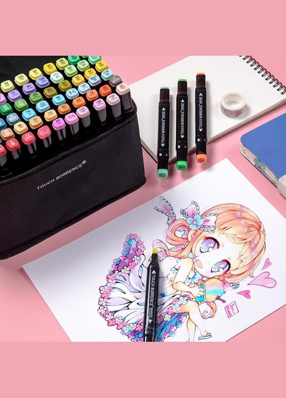 Набір двосторонніх скетч маркерів для малювання Touch 60 шт (HA-223) No Brand (334011190)