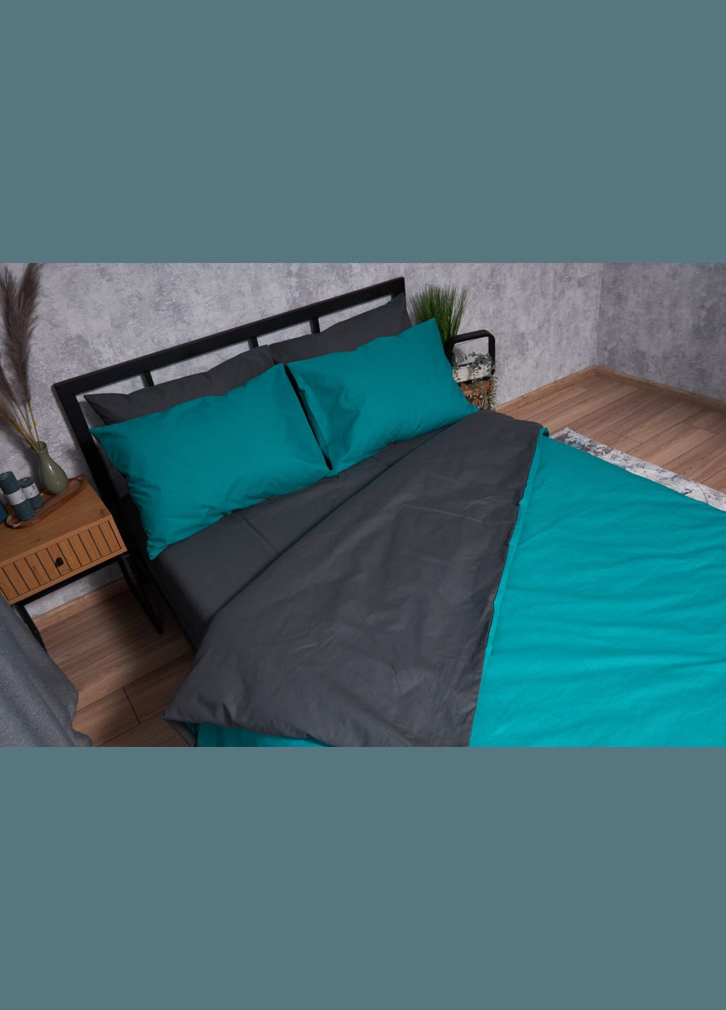 Комплект постельного белья Бязь Gold Люкс евро 200х220 наволочки 2х70х70 (MS-820002695) Moon&Star Gray Green (286761718)