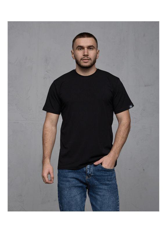 Черная мужская футболка больших размеров Hector