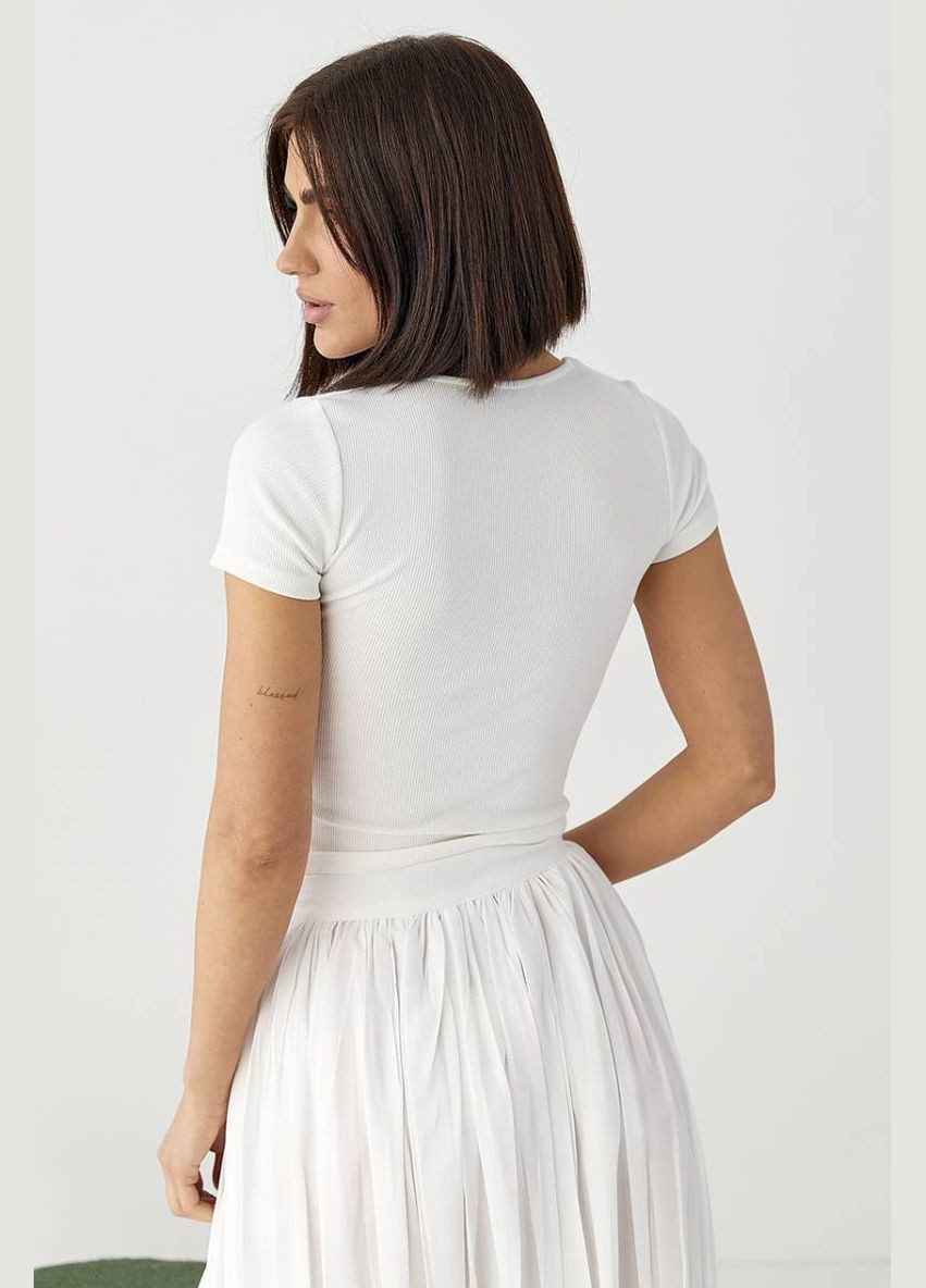 Футболка в рубчик з квадратним вирізом Lurex Футболка - (327088293)