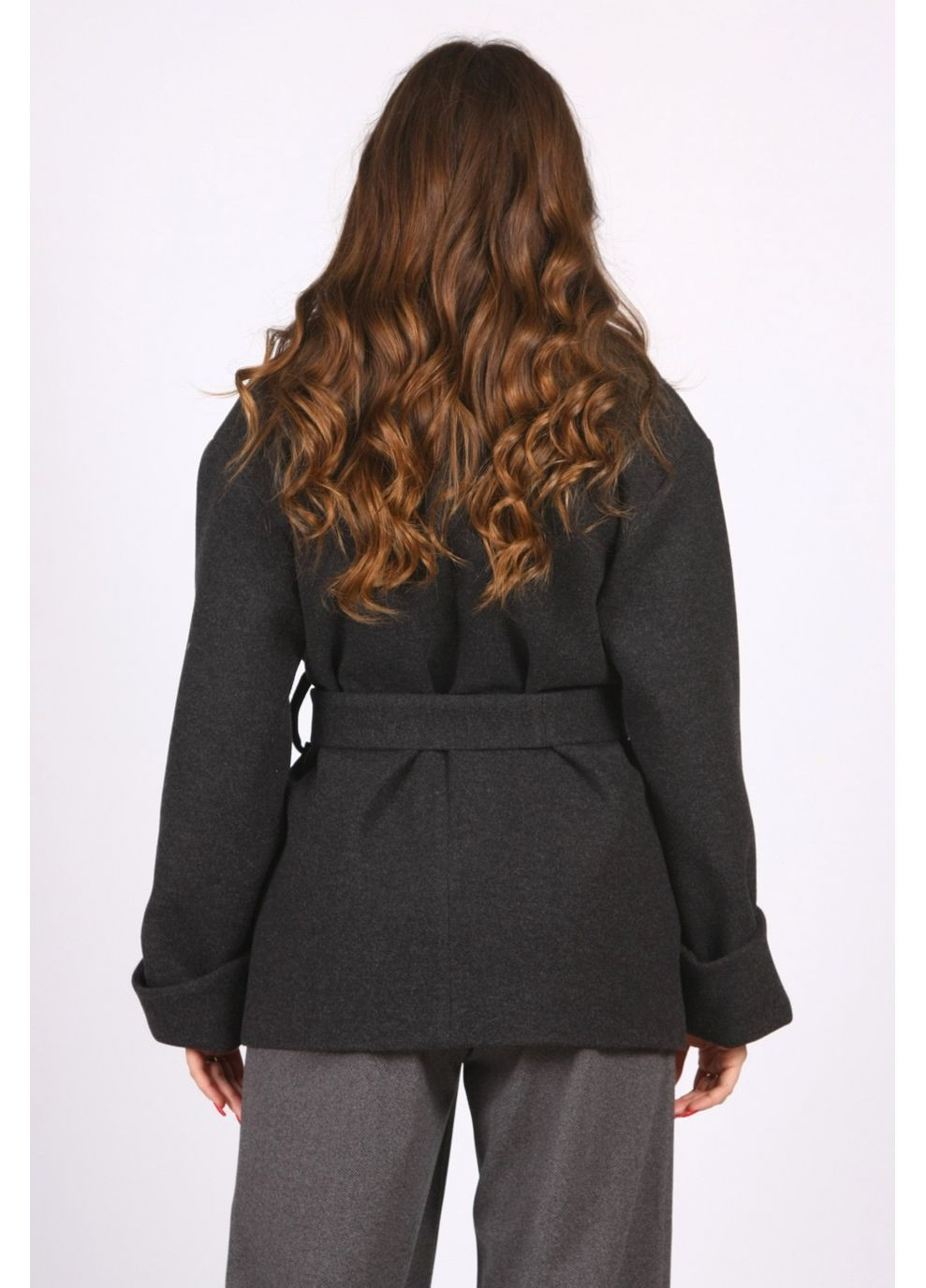 Чорне демісезонне Пальто жіноча 146 меланж чорний Актуаль