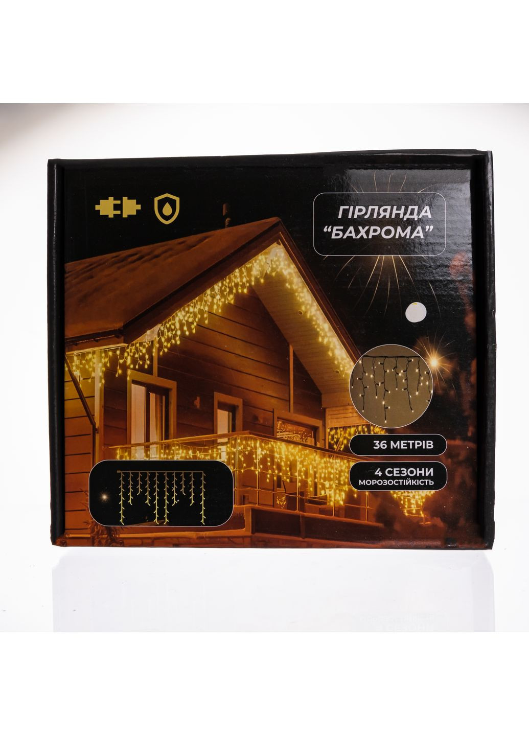 Гірлянда Бахрома вулична 600 LED 36 м від мережі біла нитка, білий GarlandoPro (365754414)