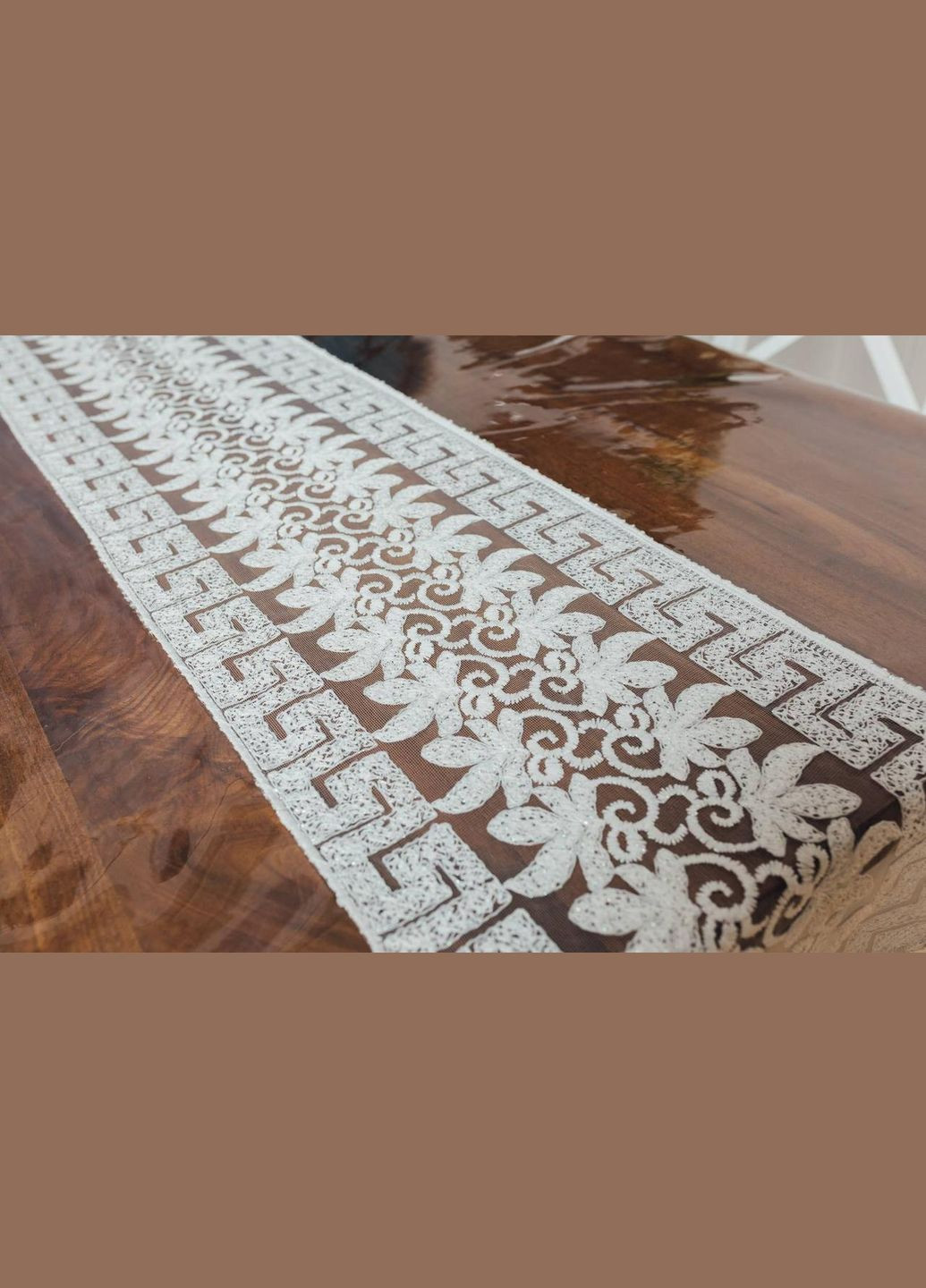 Силіконова скатертина Молочний Версаче Мереживо 210x110см Royal House (315144609)