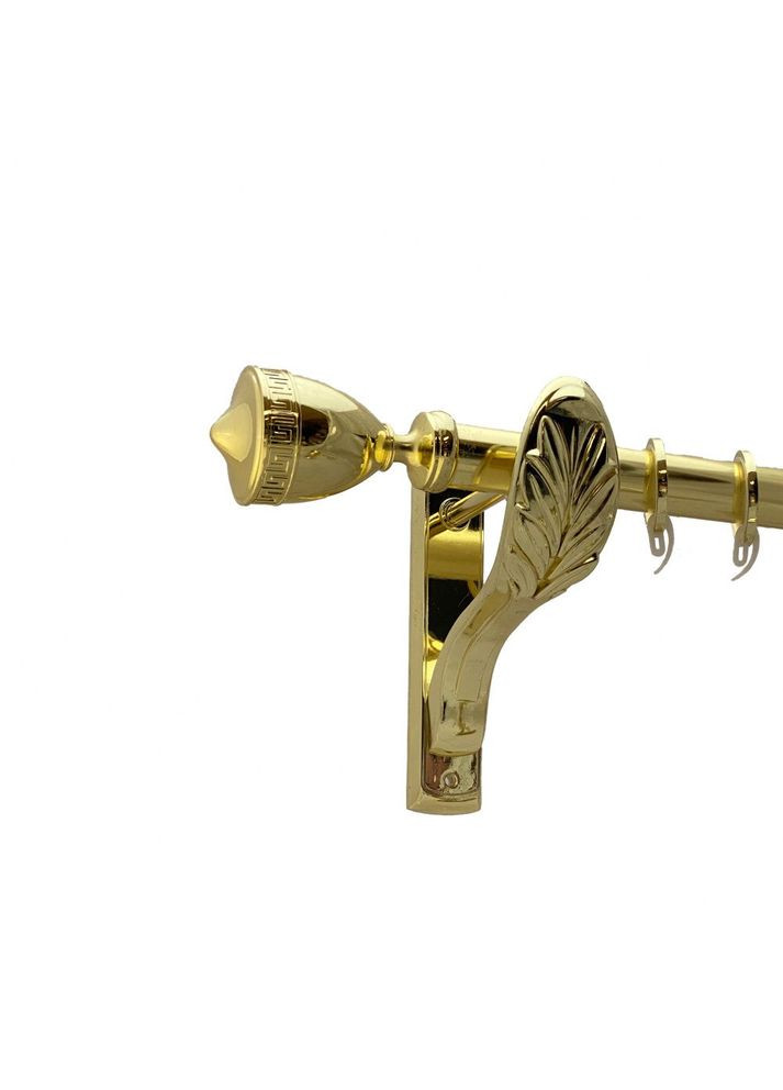 Карниз Афіна металевий однорядний ретро гладка труба Золото 25 мм 200 см (00-00009800) ORVIT (300284808)