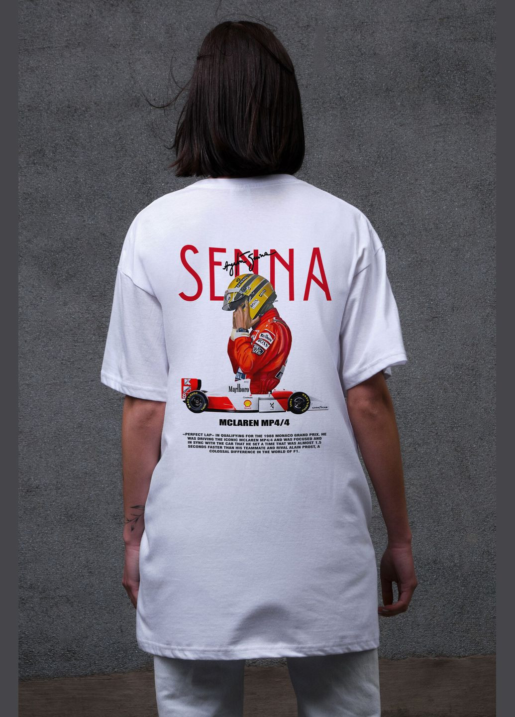 Жіноча Оверсайз Футболка З Принтом Senna White Without - (337115957)