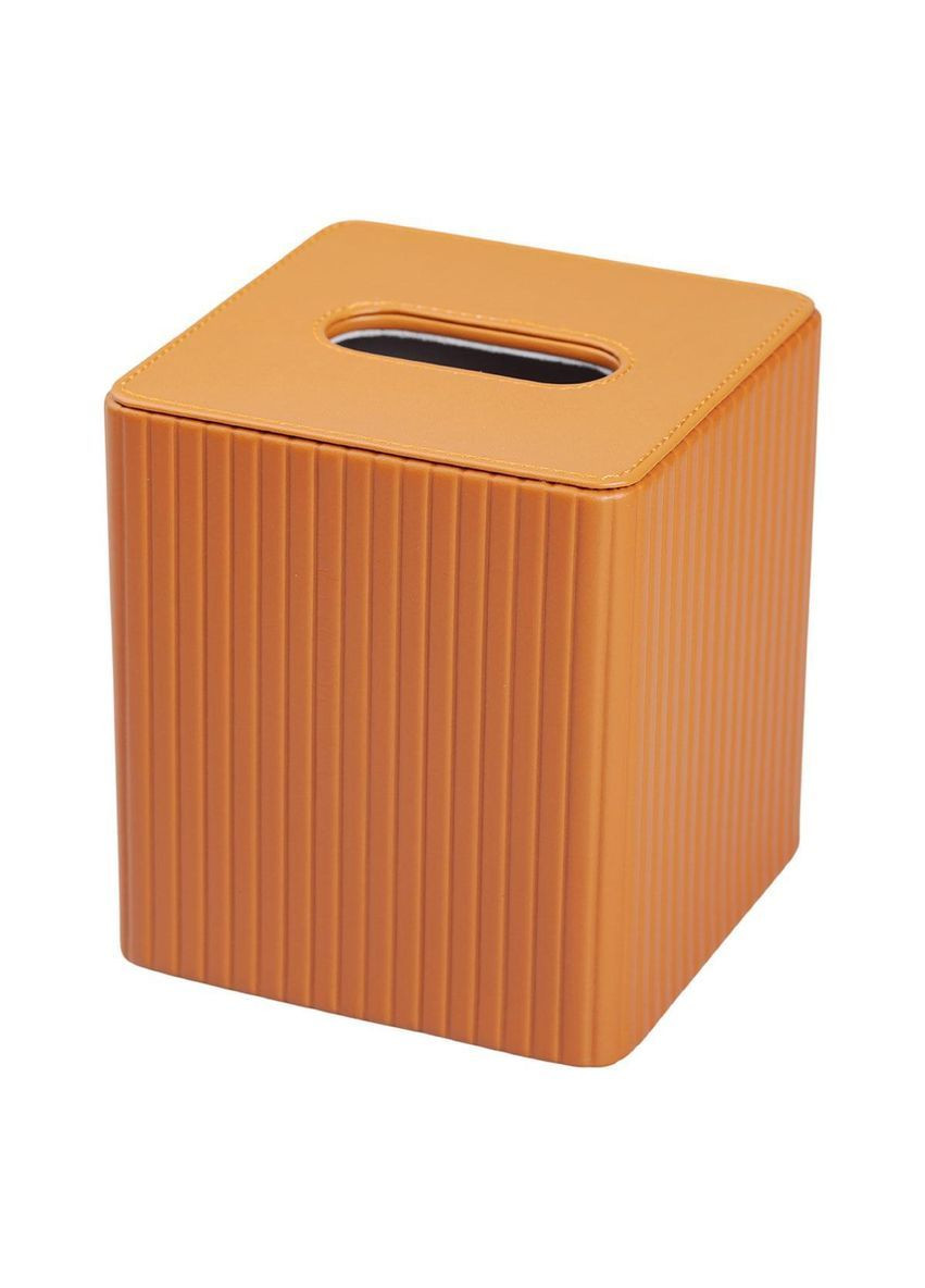 Серветниця з еко шкіри 13х13х14.5 см для кафе і ресторанів на стіл Коричнева HP-3-201BR No Brand (369966661)