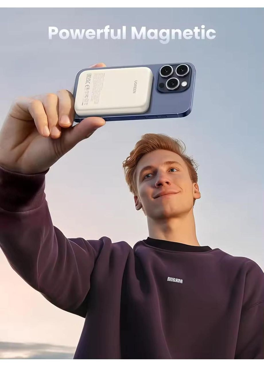 Магнітний Magsafe Павербанк PB560 5000 mAh 15 Вт з бездротовою магнітною зарядкою для iPhone Ugreen (349824327)