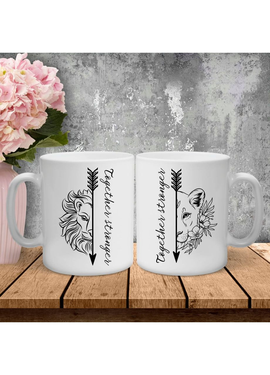 Парні чашки з принтом - Лев/Левиця Hand Made (361267050)