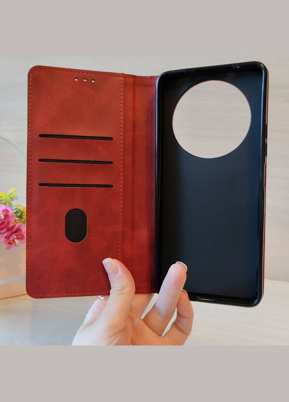 Чохол для xiaomi redmi A3 книжка підставка з магнітом і візитницею Business Leather сірий No Brand (307813059)