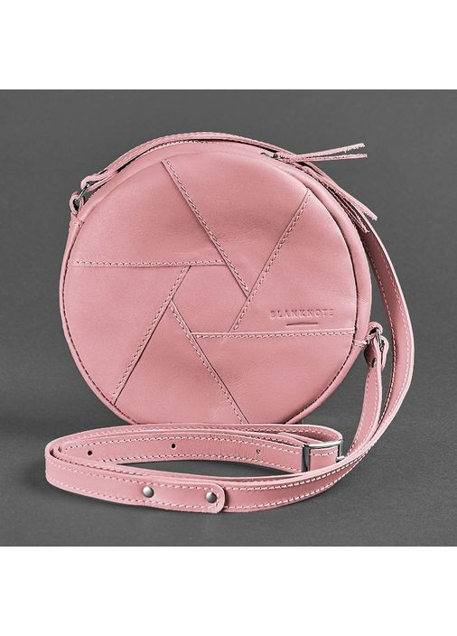 Шкіряна кругла жіноча сумка Бон-Бон рожева BlankNote кросс-боди (348359326)