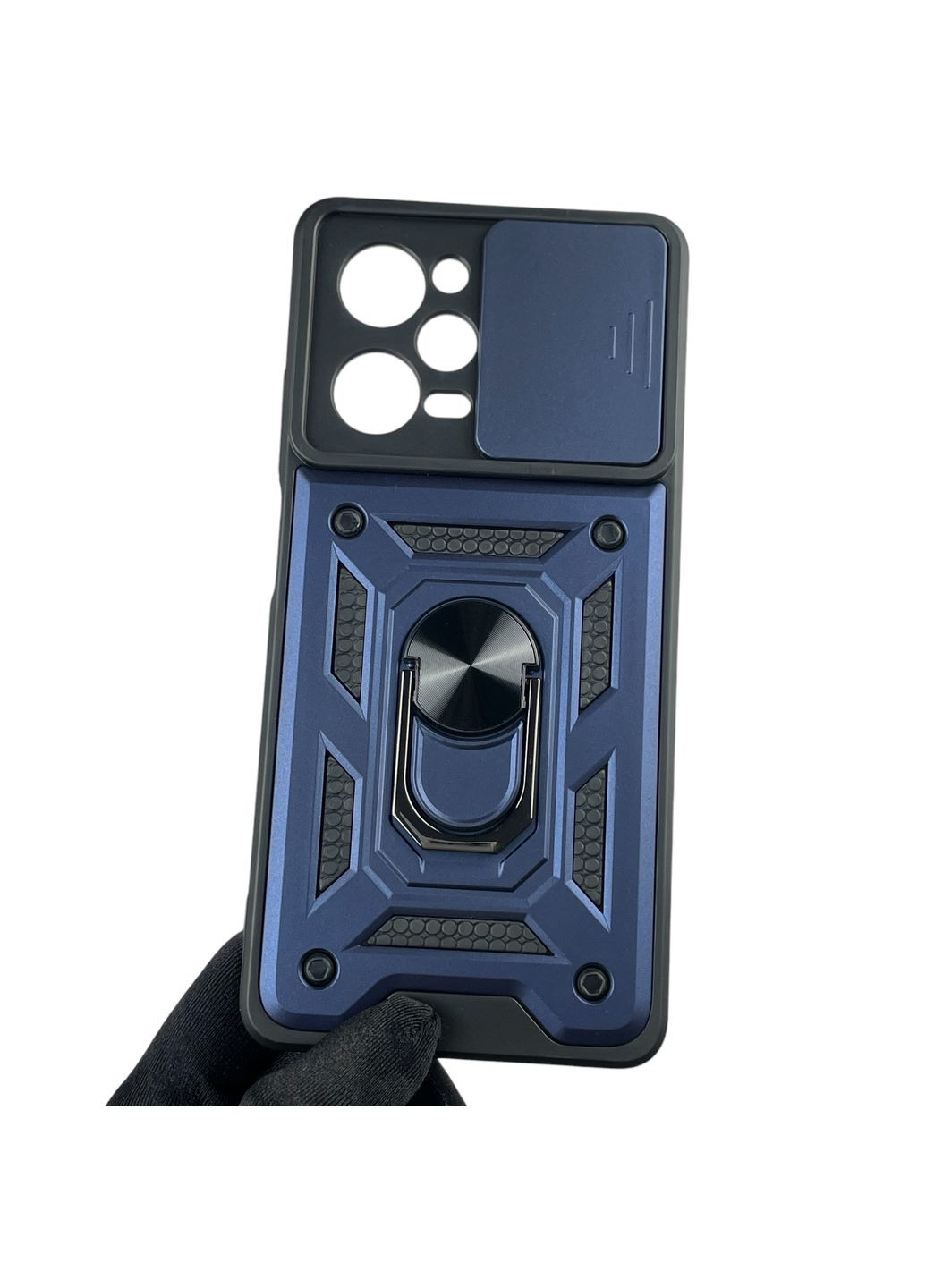 Чехол для Redmi Note 12 Pro 5G бронированный с кольцом со шторкой на сяоми редми нот 12 про 5г чёрный rg1 Xiaomi (366019611)