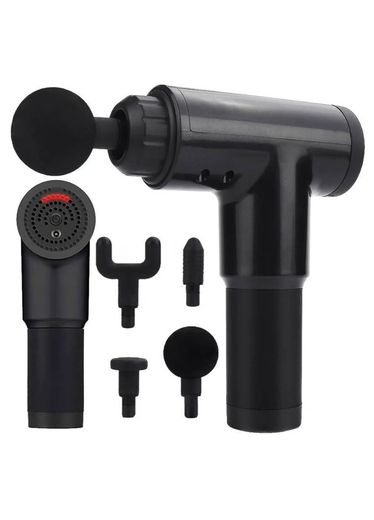 Массажер Fascial Gun KH-32 + Подарок Набор фитнес резинок 5шт / Мышечный вибромассажер для спины со сменными насадками No Brand (345561544)