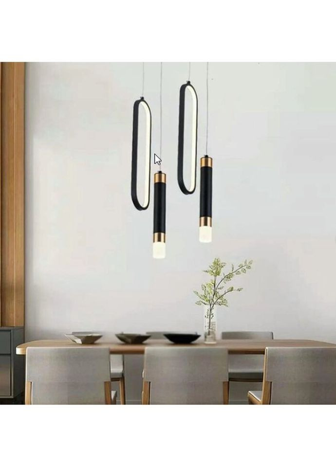 Люстра светодиодная подвесная LED светильник для квартиры на потолок лэд 26594 Черный 45-150х12х12 см. Sunnysky (324396077)