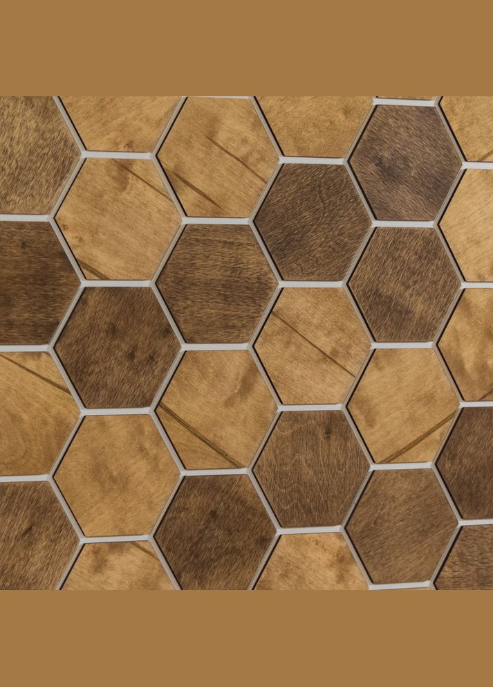 Дерев'яні Стінові Панелі Соти Береза Темна/Середня 36шт (1кв.м.) No Brand (307071903)