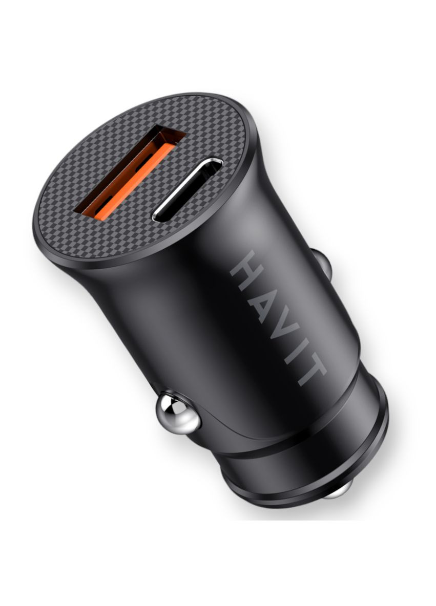 Автомобільний зарядний пристрій HV-CC2022 20W USB+USB-C Black зі швидкою зарядкою Havit (282313645)