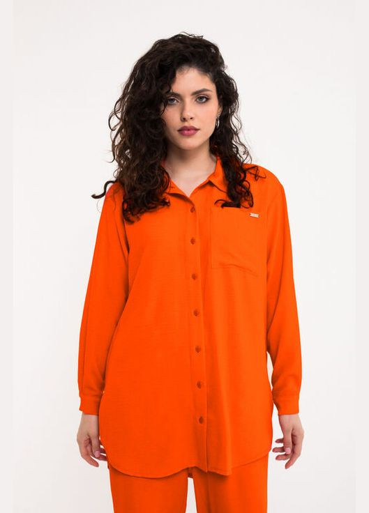 Оранжевая блуза вискоза жатка оранжевая Vovk