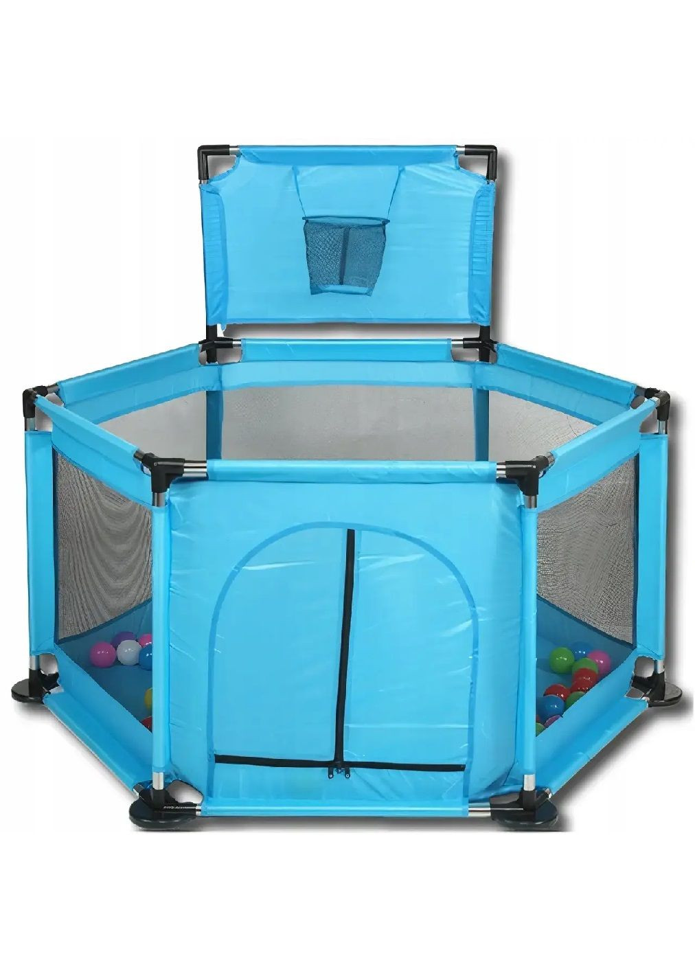 Манеж басейн сухий ігровий простір з кошиком для дітей малюків 120х110х65 см (476618-Prob) Блакитний Unbranded (285738623)