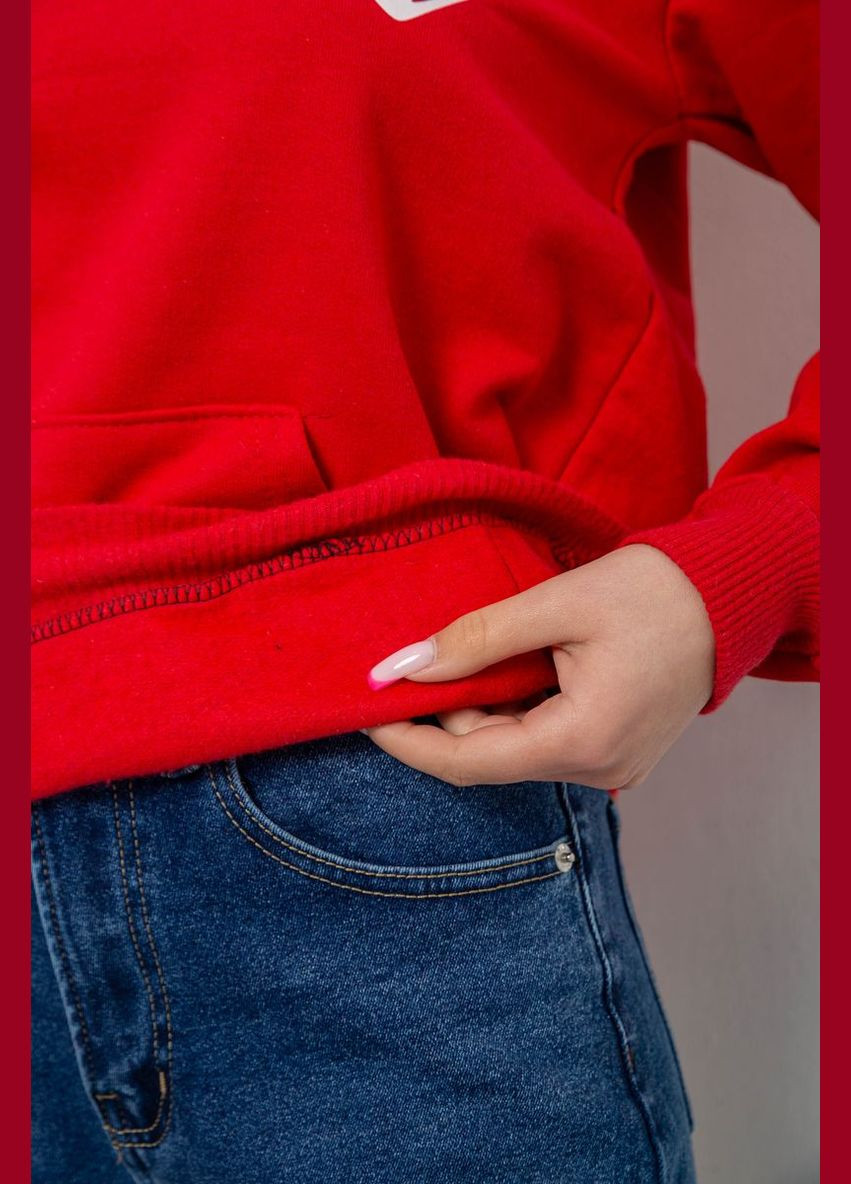 Червоний демісезонний худі жіночий на тонкому флісі, колір чорний, 238r57162-10 Ango