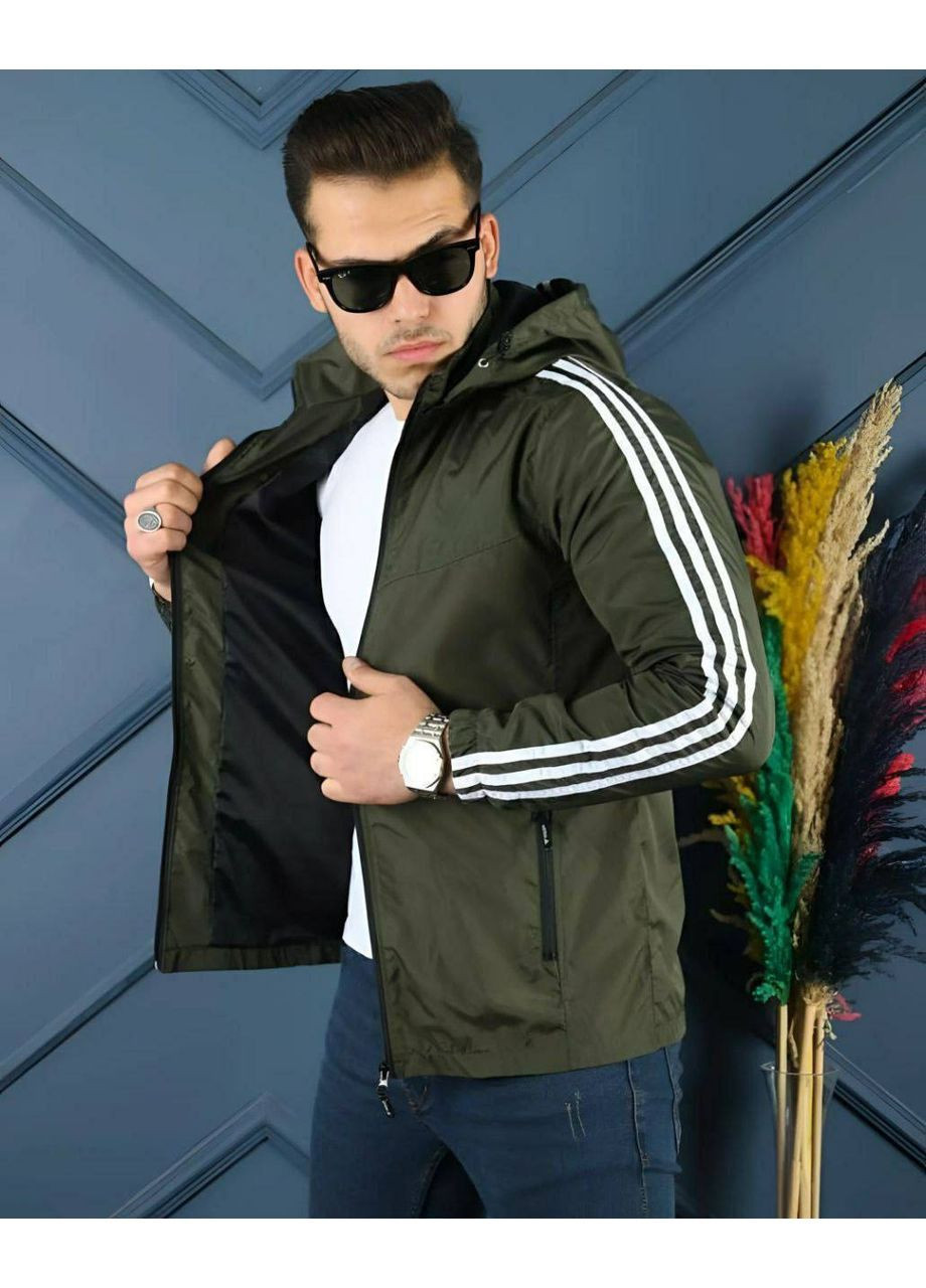 Оливкова (хакі) демісезонна вітровка Гермес