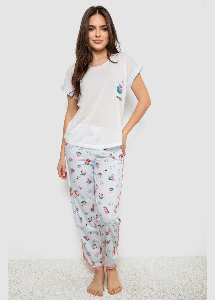 Біла піжама жіноча з принтом Andi 243R6013-P7