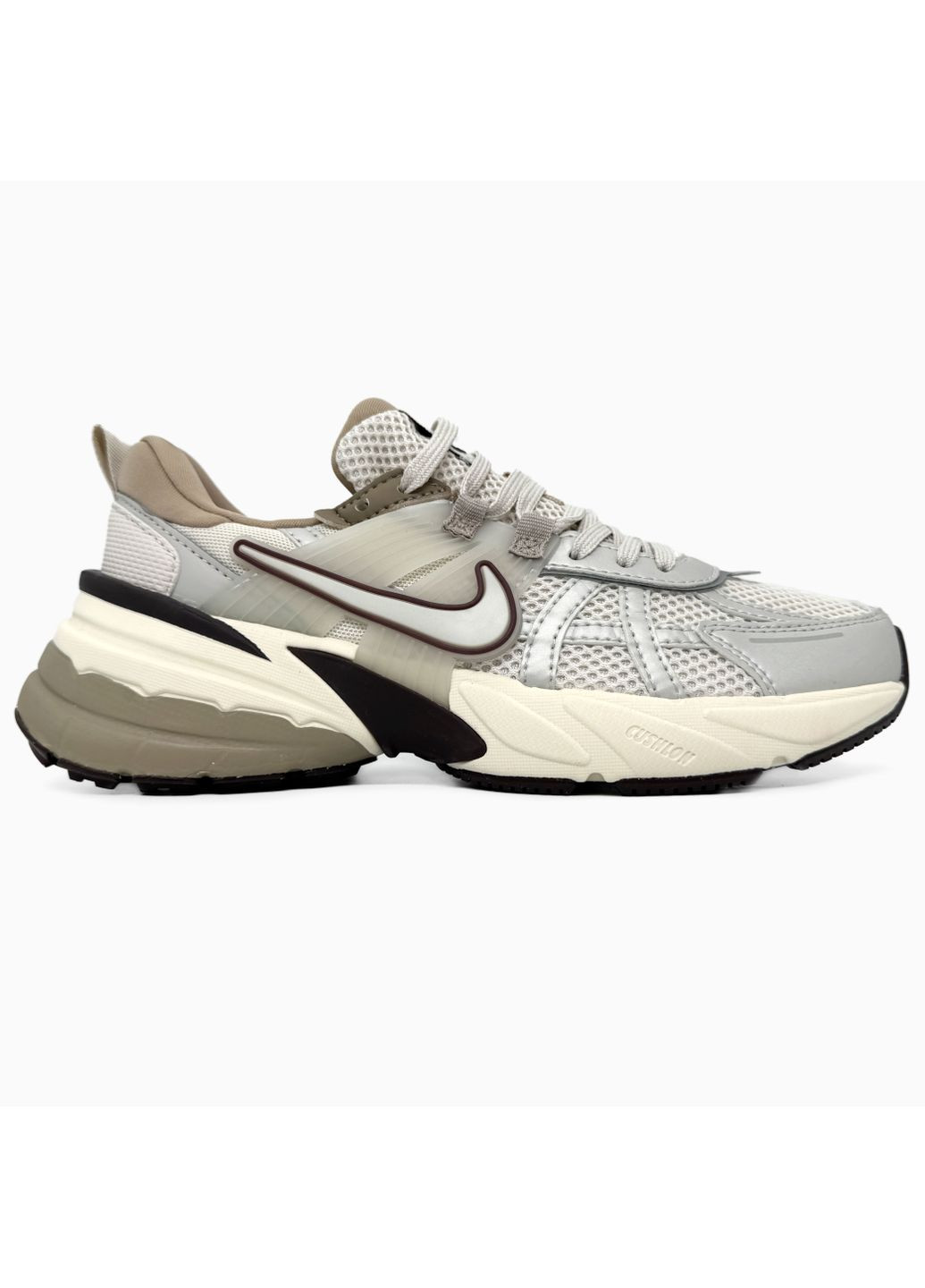 Комбіновані Осінні кросівки чоловічі nike v2k runtekk light brown найк в2к рантекк No Brand