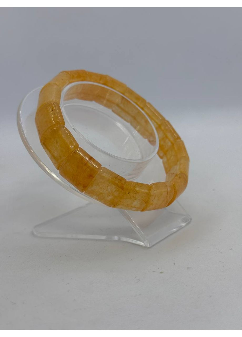 Браслет из кварца 14*12 мм 19 см Желтый No Brand (350633906)