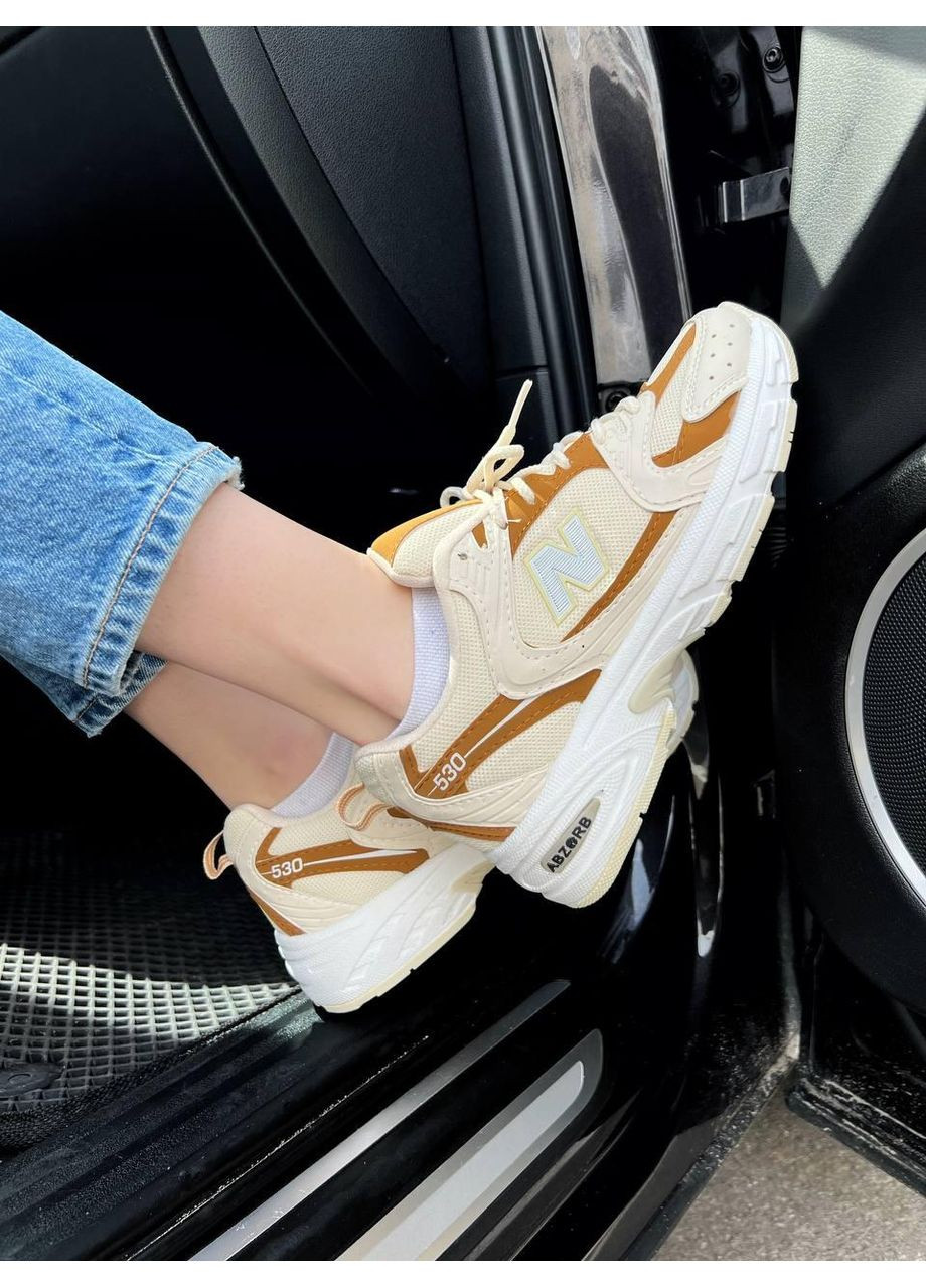 КРОСІВКИ ЖІНОЧІ NEW BALANCE 530 BEIGE WHITE V2 НЬЮ БЕЛАНС 530 No Brand бежеві демісезони (368884449)