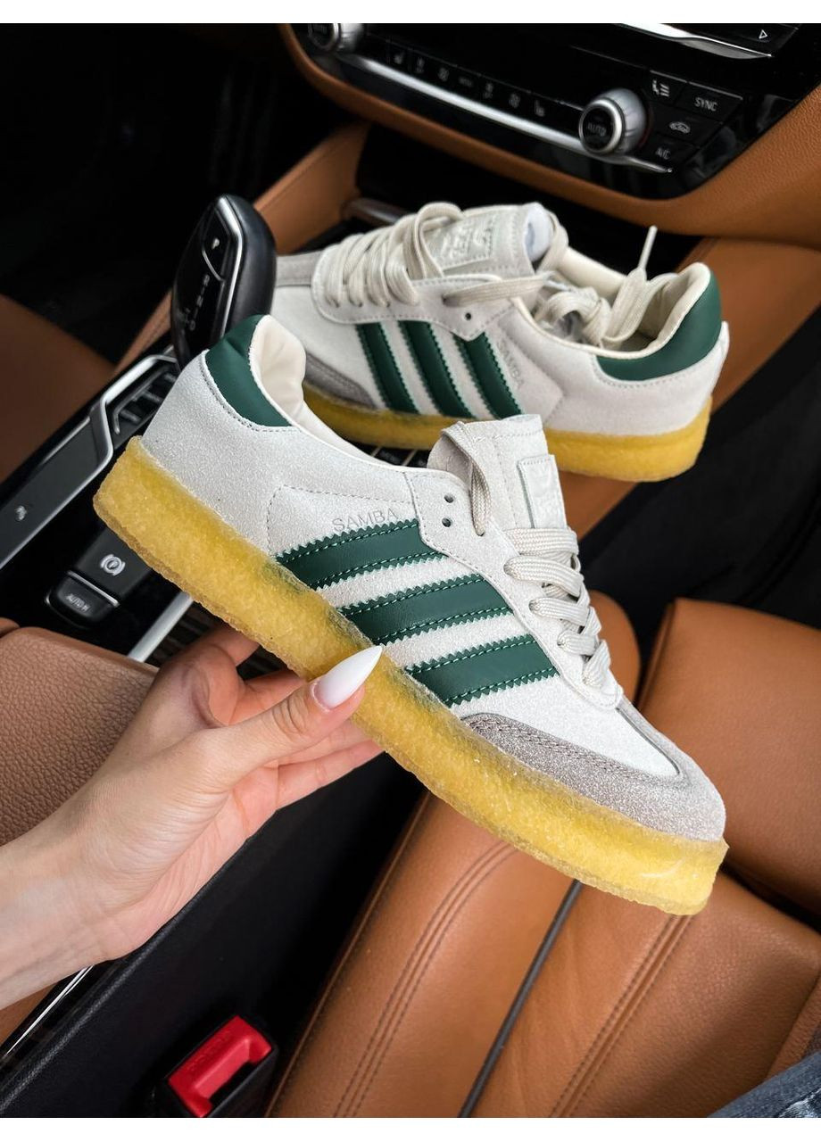 КРОСІВКИ ЖІНОЧІ ADIDAS SAMBA GREY GREEN АДІДАС САМБА No Brand сірі демісезони (367172925)