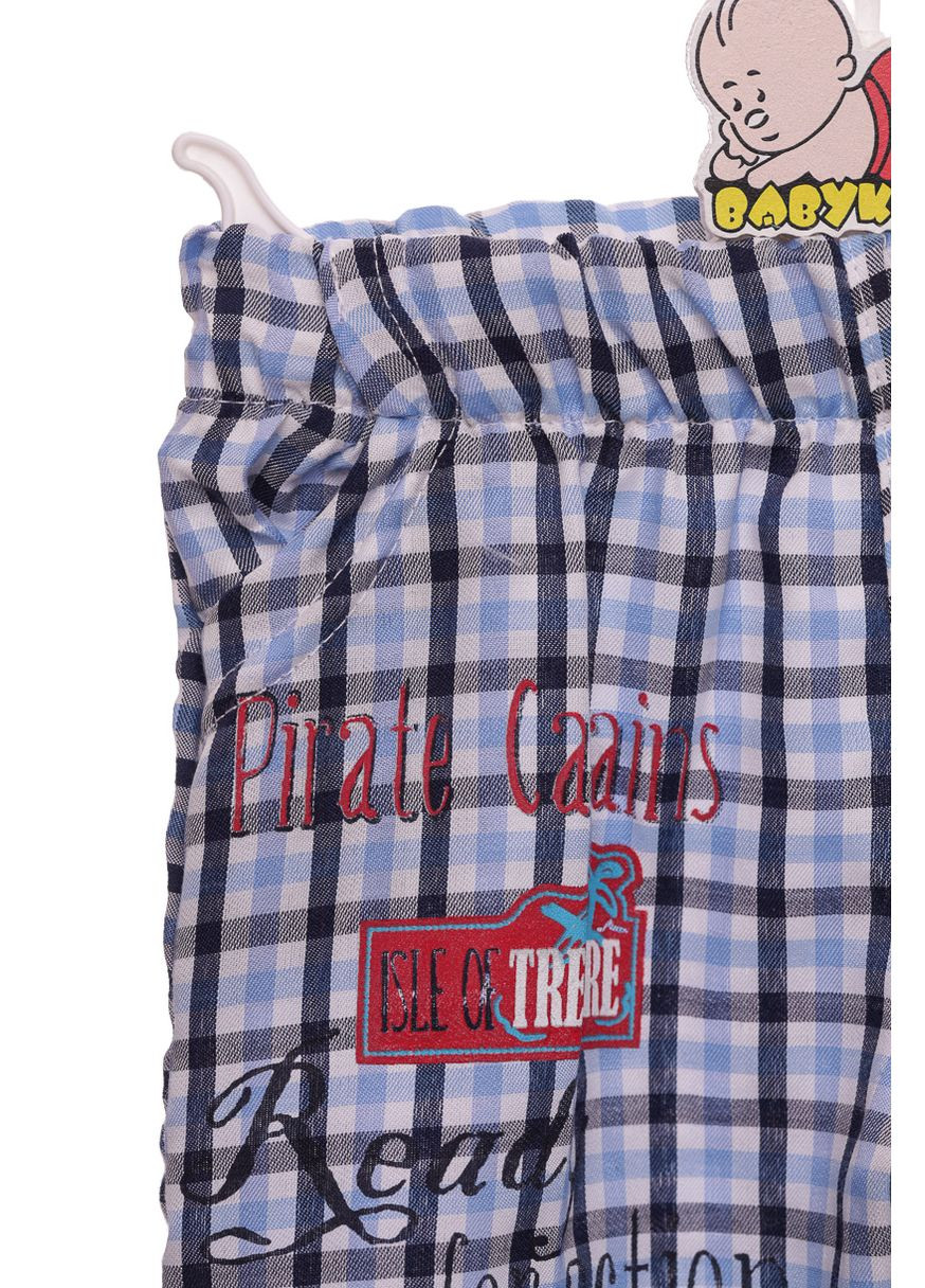 Бриджи в клеточку для мальчика синие коттновые 68 см (50428) BABYKROHA (297199501)