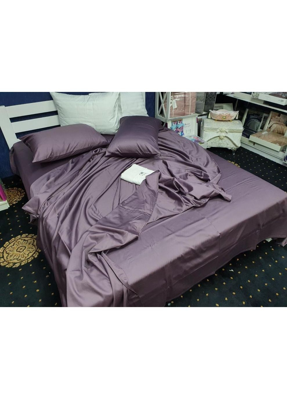 Постільна білизна Фіолетовий(321), сатин PREMIUM Евро розмір, наволочки 50/70 No Brand (363190810)