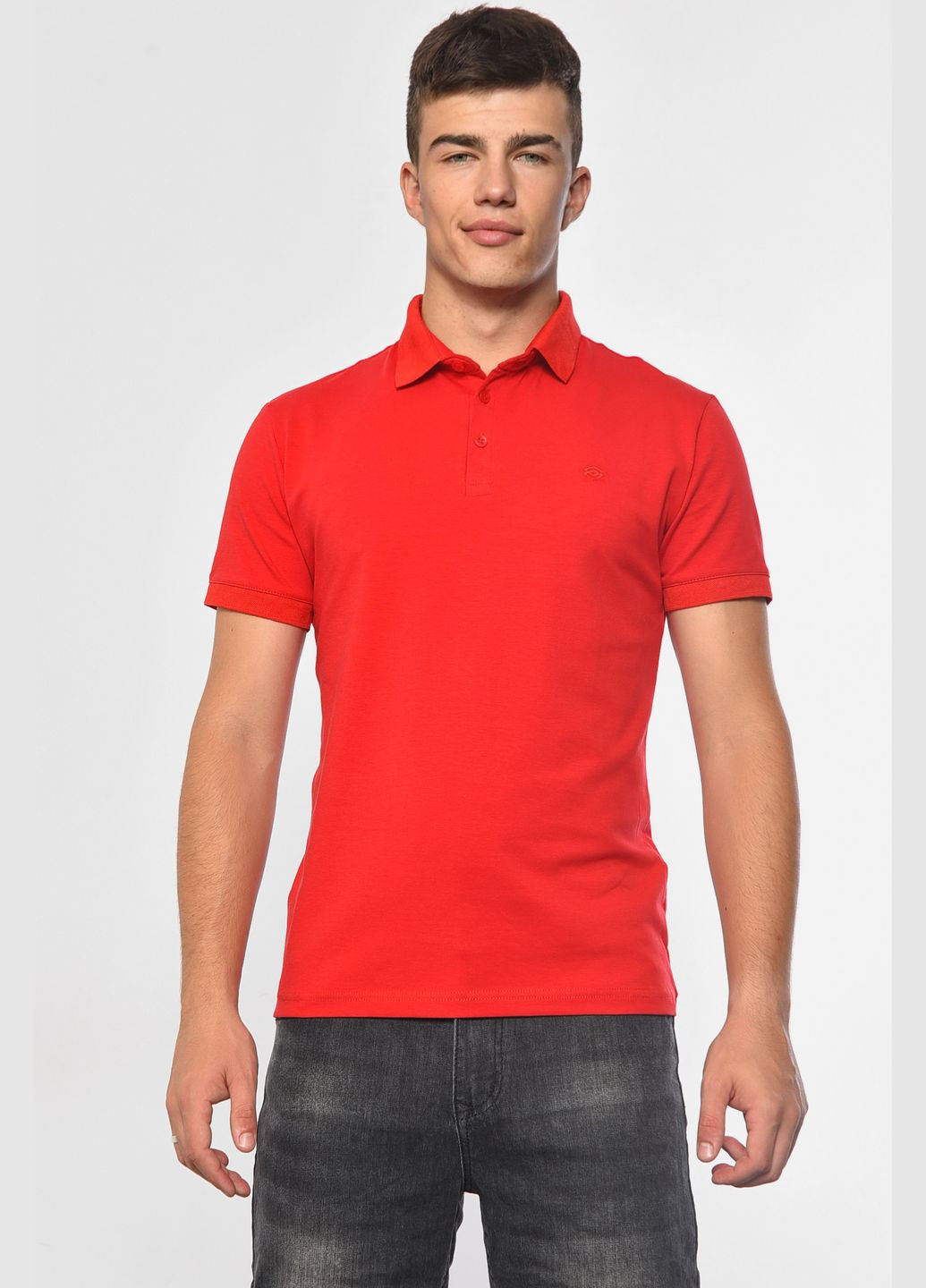 Червона футболка чоловіча поло червоного кольору Let's Shop