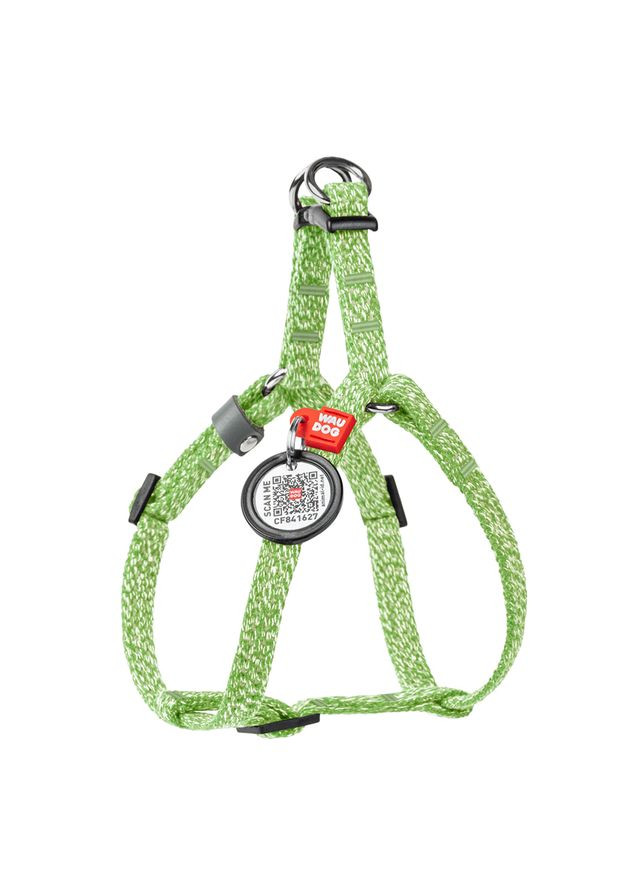 Шлея для котів та дрібних собак Re-cotton з QR-тегом, пластиковий фастекс, XS, Ш 1 см, В=C 28-40см салатовий WAUDOG (322124954)