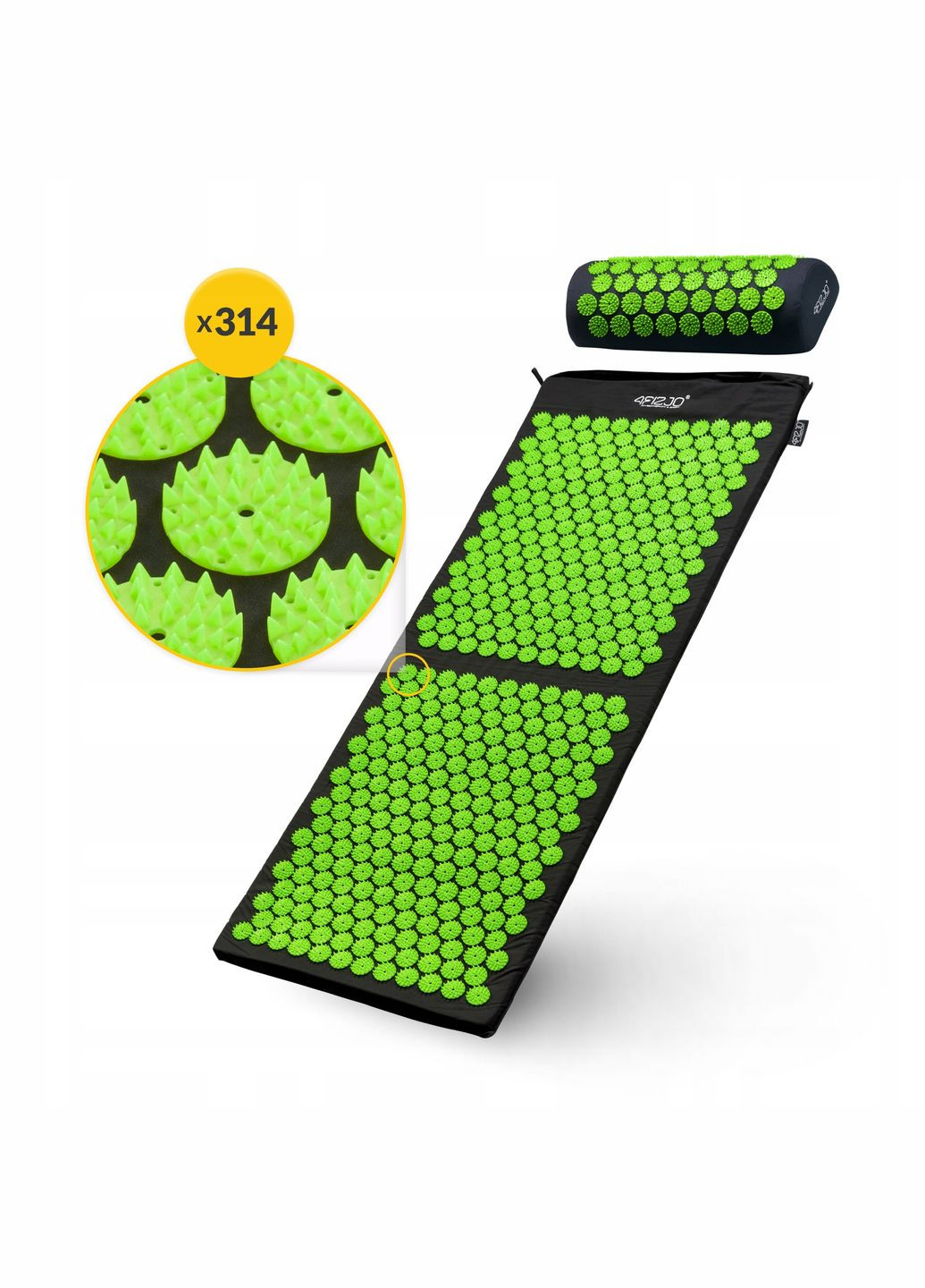 Коврик акупунктурный с валиком Classic Mat XL Аппликатор Кузнецова Black/Green () 4FIZJO P-5907222931769 (342758070)