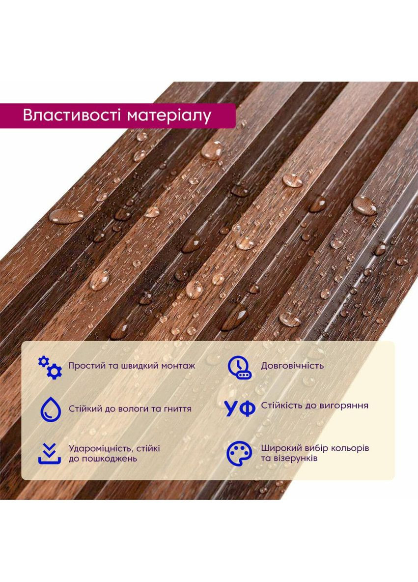Рейка декоративна WPC стінова 3000х160х23мм Каштан SW-00001536 Sticker Wall (353967812)