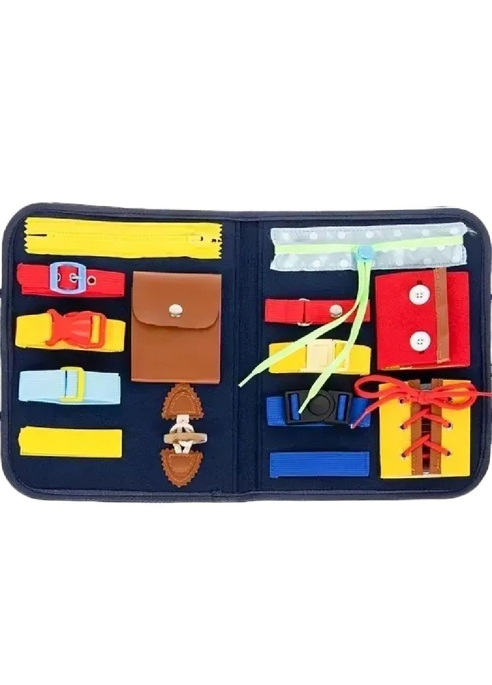 Розвивальна навчальна інтерактивна маніпуляційна дошка бізіборд для дітей малюків 28х33х2 см (479216-Prob) У сумці Unbranded (316296219)