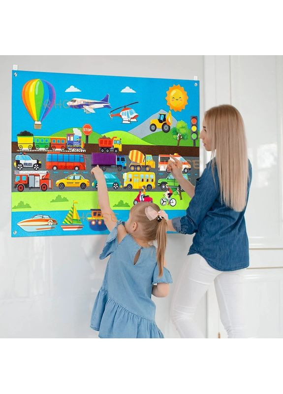 Развивающий коврик из фетра Транспорт по методике Монтессори 104x74 см BabyBjorn (365720887)