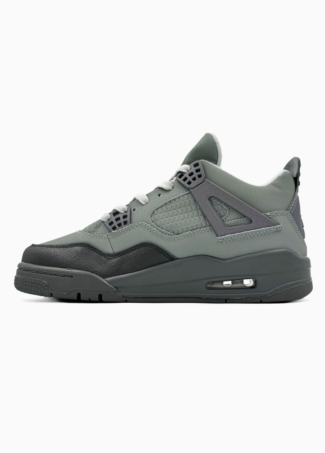 Серые демисезонные кроссовки мужские и женские nike air jordan 4 retro grey | найк аир джордан 4 серые No Brand