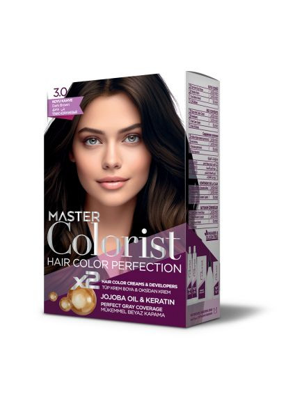 Краска для волос 3.0 Темно-коричневая 2x50 мл+2x50 мл+10 мл Master Colorist (285119874)