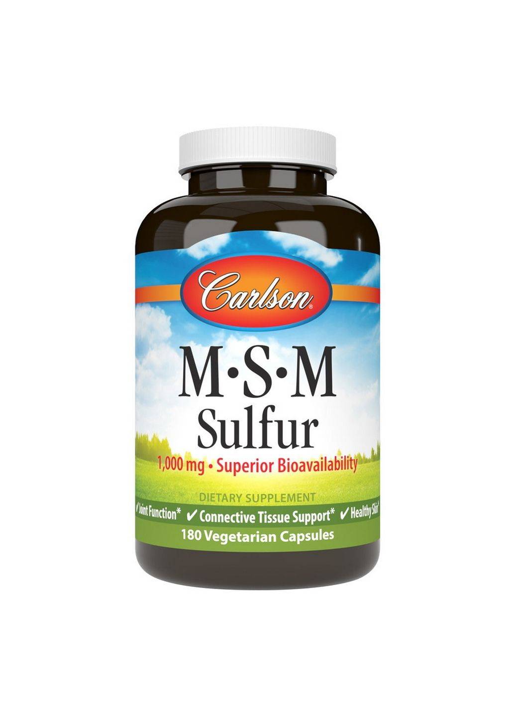 Препарат для суглобів та зв'язок MSM Sulfur 1000 mg, 180 вегакапсул Carlson Labs (293340434)