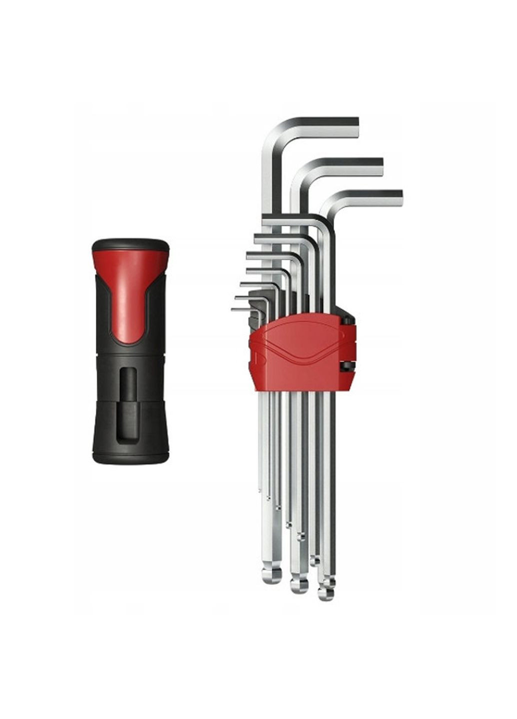 Шестигранні ключі з кульковою головкою та ручкою 11 предметів комбінований Parkside (353966720)