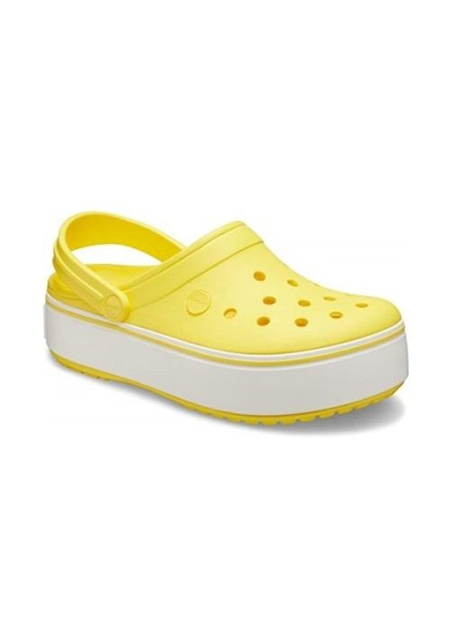 Желтые женские кроксы crocband platform clog sunshine m6w8-38-24.5 см 205434 Crocs