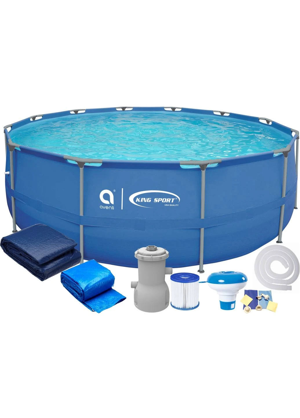 Бассейн каркасный | King Sport 305×76 см комплект 16в1 Avenli (398307676)