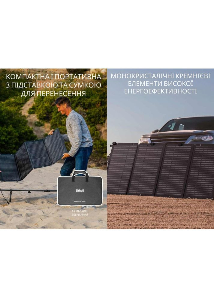 Портативная складная солнечная панель 100W Litheli (353502324)