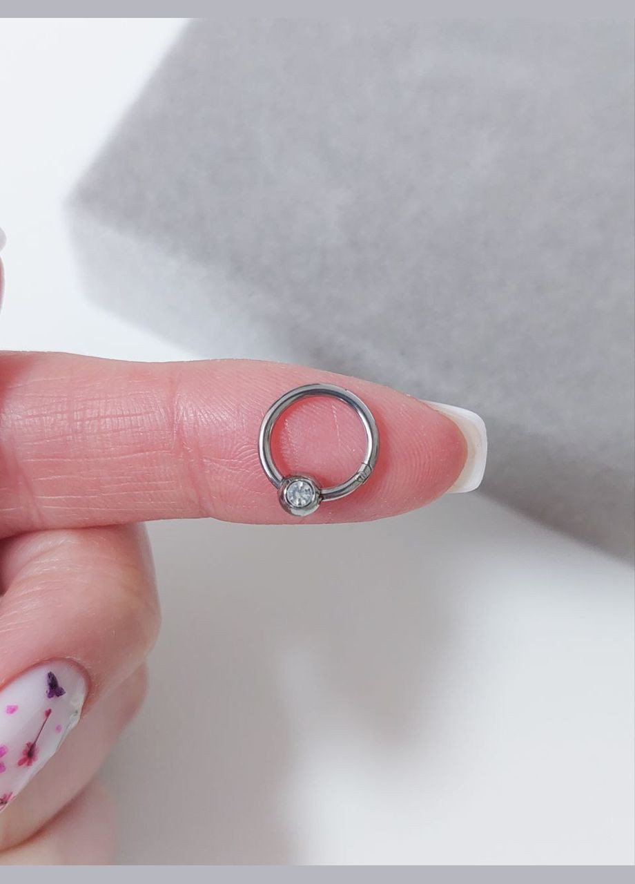 Сережка кільце для пірсингу 8 мм сталь 316L MK1299-4 срібний DeKolie (327416734)