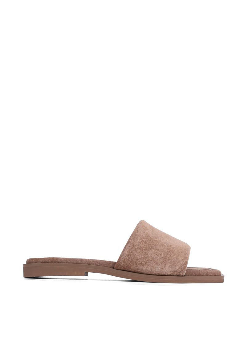 Бежевые женские шлепанцы y385-27-1 бежевый велюр MIRATON