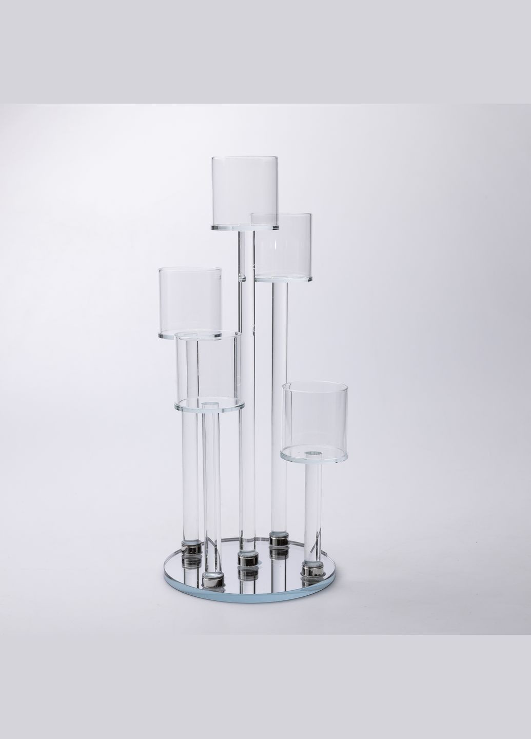 Підсвічник декоративний на 5 свічок скляний 38 см Yiwu (328603946)