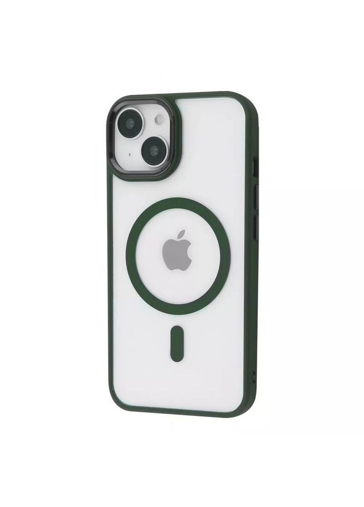 Чехол Cover Glossy Ardor Case with MagSafe для iPhone 15 Plus Зеленый Wave (293504592)