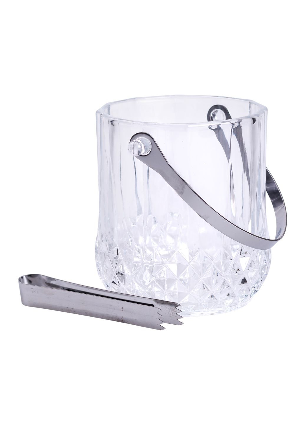 Відерце для льоду Small ice 1.1 л скляне зі щипцями Yiwu (336964320)