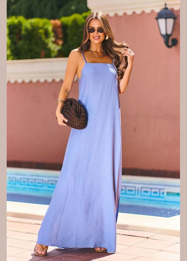 Летний женский сарафан женский льняной Україна однотонный