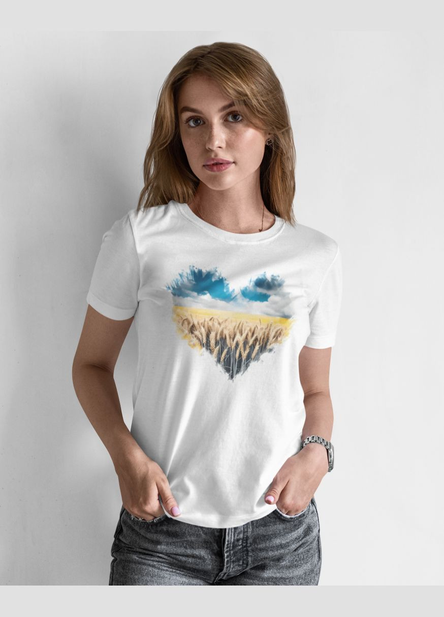 Футболка жіноча патріотична з серцем 21100009 Mishe - (315048404)